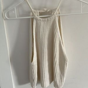 Ribbed knit halter top